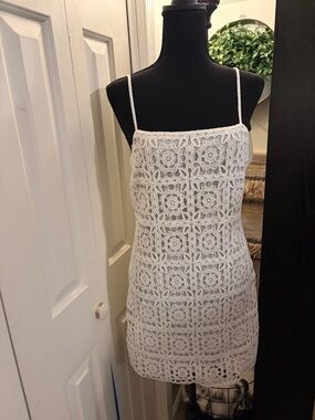 Zara White Crochet Mini Dress